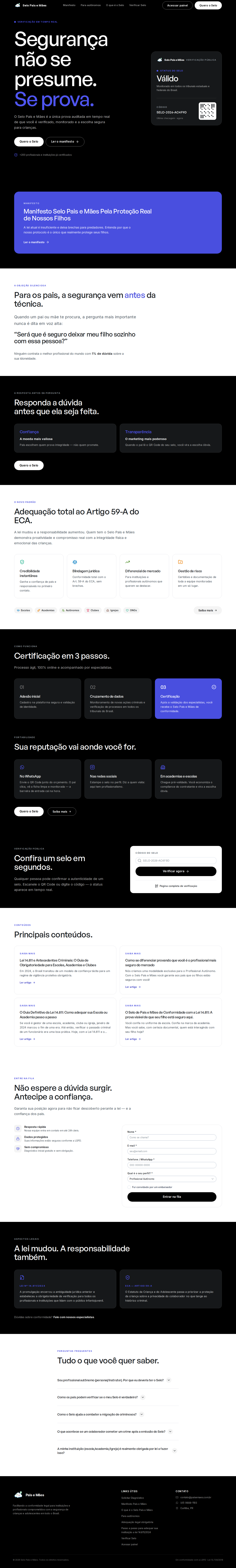 Selo Pais e Mães — Full page